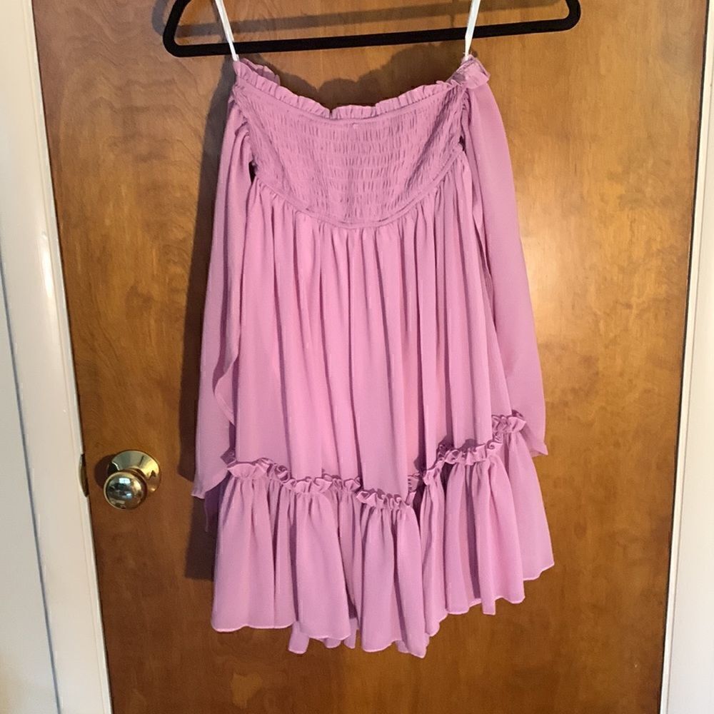GUC purple flowy strapless dress! Size S - Picture 3 of 4